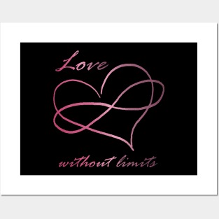 Love without limits - Polyamorous, Poly pink infinity heart Posters and Art